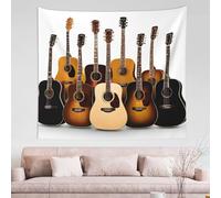 Arazzo da Parete Chitarra 150x150 cm Arazzo Tema Musicale Telo da Parete Decorativo Tapestry Wall Hanging per Camera da Letto Soggiorno A-4810