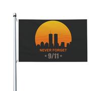 Arazzo da parete con bandiera da 3 x 5 piedi "9/11 We Will Never Forget" per esterni