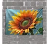 Arazzo da parete con girasole in piena fioritura, decorazione per la grotta degli uomini e accessori per bar, decorazione per grotte (75 x 100 cm)