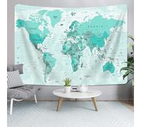 Arazzo da parete con mappa del mondo antica, color foglia di tè, mappa del mondo, per bambini e studenti, vintage, Asia, Europa, America, Africa, Giappone, poster da parete per camera da letto,