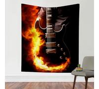 Arazzo Da Parete Cool Music Guitar Person Playing Guitar With Musical Instrument Tapestry Moderni Tapestries Colorato Arazzi Per Living Room Dormitorio Festa 130X152CM