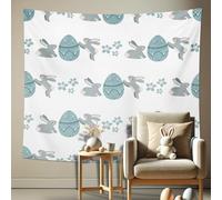 Arazzo da parete decorativo blu morbido da appendere per le vacanze primaverili, graziosi arazzi estetici floreali per la cameretta dei bambini, soggiorno, decorazione per feste, 203 x 152 cm