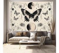 Arazzo Da Parete Grande 150 X 230 Cm, Arazzi Farfalla Fantastica Appendere Poliestere, Coperta Arazzo Luna E Viti Telo Mare, Per Decorazioni Camera Da Letto Dorm Soggiorno (Beige)