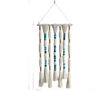 Arazzo da parete in cotone macramè in stile nordico bohémien, realizzato a mano e motivo semplice, per una decorazione contemporanea per la casa e l'ufficio