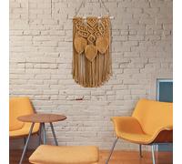 Arazzo da parete in macramè con nappe e foglie, decorazione da parete Boho