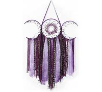 Arazzo da parete in macramè, viola tripla luna, stile bohémien, grande wicca, acchiappasogni, fatti a mano, in tessuto hippie, decorazione per camera da letto, cameretta dei bambini, regalo