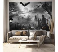 Arazzo Da Parete In Poliestere Con Stampa 3D - Decorazione Murale Cimitero Antico, Soggiorno O Dormitorio - Spettrale E Terrificante Multifunzionale E Facile Da Appendere, Grigio 75 X 100 Cm