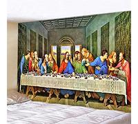 Arazzo da Parete in Stile Hippy Psichedelico Tapestry L'ultima Cena Tappeto da Parete Stampa in Alta Definizione Poliestere Arazzi per la Decor della casa per Soggiorno e Camera 130x150cm
