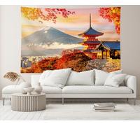 Arazzo Da Parete Japan Autumn Kyoto Japan Kiyomizu-Dera Temple Red Maple Mountain Fall Season Arazzo Da Appendere Moderni Tapestry Colorato Arazzi Per Living Room Dormitorio 130X152CM