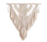 Arazzo da Parete Macrame Arazzi e Tappezzeria in Cotone Arazzo da Parete Camera da Letto Boemo per Appartamento Soggiorno Sfondo Decorazione,White 00c