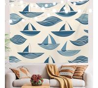 Arazzo Da Parete Maritime Nautical Wave Boat Tapestries Moderni Arazzi Colorato Tapestry Per Camera Da Letto Festa Living Room 130X152CM