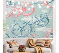 Arazzo Da Parete Maritime Sailing Elements Nautical Tapestries Moderni Arazzi Decorazione Arazzo Da Appendere Per Living Room Camera Da Letto Dormitorio 130X152CM