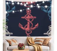 Arazzo Da Parete Maritime Symbol Nautical Ship Accessory Sea Emblem Tapestries Colorato Arazzi Decorazione Tapestry Per Living Room Camera Da Letto Festa 130X152CM