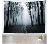 Arazzo Da Parete Misty Bare Trees Foggy Pathway Tapestry Moderni Arazzo Da Appendere Multiuso Arazzi Per Camera Da Letto Living Room Festa 130X152CM