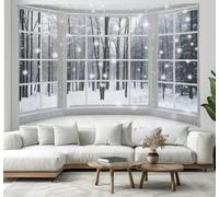 Arazzo Da Parete Moderna Stampa Elegante Albero Di Natale | Poliestere Decorazione In Tessuto Per Il Soggiorno O Camera Da Letto Dormitorio | Architettura Elegante Viola Intenso | 150X130Cm