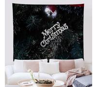 Arazzo da Parete Natale Verde Nero Arazzi da Parete Camera da Letto Multiuso Accessori Divisori Soggiorno Dormitorio Art Deco Telo Poliestere Carta da Parati 100x75 cm