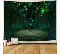 Arazzo Da Parete Psychedelic Fluorescent Tree Of Life Mystery Arazzo Per Camera Da Letto Decorazione Arte Muraria Telo Mare, Per Vano Porta Tenda, Balcone, Dormitorio, 130x150cm