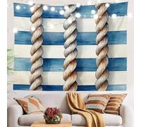 Arazzo Da Parete Ropes Stripes Maritime Sailing Anchorsboat Deck Knot Tugboat Arazzo Da Appendere Multiuso Tapestry Colorato Arazzi Per Dormitorio Living Room Camera Da Letto 130X152CM