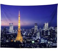 Arazzo da Parete Scena Notturna Della Città 150x200 cm Arazzo Grande Skyline Della Città Arazzi Telo da Parete Decorazione per Camera da Letto Soggiorno, dormitorio a-9432