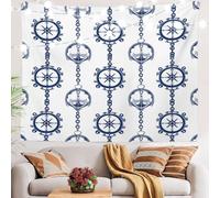 Arazzo Da Parete Ship Sea Maritime White Pearl Navy Tapestries Multiuso Arazzo Da Appendere Colorato Arazzi Per Camera Da Letto Festa Living Room 130X152CM