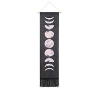 Arazzo da Parete Tappezzeria a Cambiamento di Fase lunare - Nove Fasi del Ciclo di Crescita Completo della Luna Household Tapestry Moon Decorazione della Stanza(Nero)