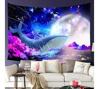 Arazzo Da Parete Whale Moon Color Galaxy Star Sea Animals Cosmic Space Arazzo Per Camera Da Letto Multiuso Arazzi, Per Camera Da Letto, Dormitorio, Vano Porta Tenda, 100x150cm