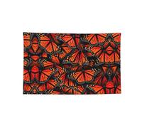 Arazzo decorativo con farfalle monarca, in poliestere, con ganci e occhielli, per palestra e garage