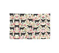 Arazzo decorativo con stampa di mucche e bovini rosa, in poliestere, con ganci e occhielli, per palestra e garage