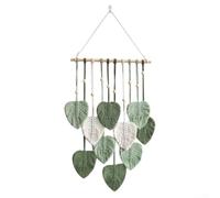 Arazzo decorativo da parete fatto a mano con elaborato design a foglie, migliora l'atmosfera in salotti e ambienti interni (40 x 90 verde)