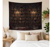 Arazzo decorativo per libreria, libreria, stile gotico, 152 x 127 cm