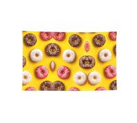 Arazzo decorativo stampato a ciambella, striscione in poliestere con ganci e occhielli per palestra e garage