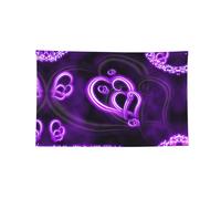 Arazzo decorativo stampato con amore viola, banner in poliestere con ganci e occhielli per palestra e garage