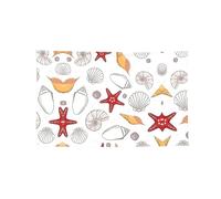 Arazzo decorativo stampato con stelle marine conchiglie, striscione in poliestere con ganci e occhielli per palestra e garage