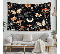 Arazzo Farfalle psicodeliche Arazzi da Parete Fungo astratto Arazzo Telo Indiano Parete Decorazione Camera da Letto Telo Etnico 150x130cm