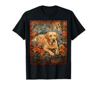 Arazzo Floreale Vintage Yellow Lab Dog Maglietta
