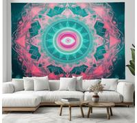Arazzo Geometria astratta, 180x230cmMandala, psichedelico, da appendere alla parete, per camera da letto estetica rosa