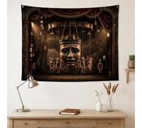 Arazzo gotico con maschera teatrale drammatica, scena marionetta, 121,9 x | Palcoscenico teatrale, tessuto da appendere alla parete, bambole marionette, architettura vintage, tema dark fantasy