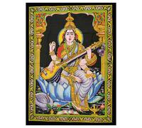 ARAZZO INDIA SARASWATI affresco a mano arte orientale feng shui induismo new age