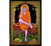 Arazzo indiano paillettes Sai Baba da appendere al muro decorazione casa post...