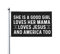 Arazzo Loves Jesus And America Too, bandiera bifacciale personalizzata, decorazione da parete per giardino, 9,1 x 1,5 m, arazzo Loves Jesus And America Too per la classe