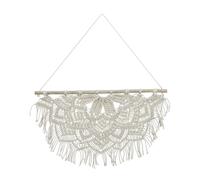 Arazzo macramè triangolare parete merletto muro deco yoga wall hanging crema
