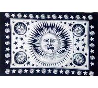 Arazzo mandala hippie in cotone decorativo da appendere a parete bianco e nero