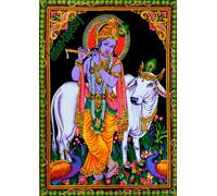Arazzo mandala indiano da appendere al muro Lord lepre Krishna poster decoraz...
