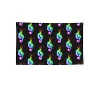 Arazzo orizzontale stampato con note musicali colorate, bandiera durevole per interni ed esterni per fraternità e festival