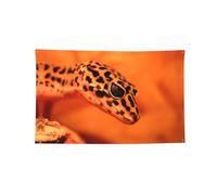 Arazzo orizzontale stampato leopardato con piccolo geco, resistente per interni ed esterni, per fraternità e festival