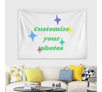 Arazzo personalizzato, sfondo personalizzato con nome e foto, camera da letto, arazzo decorativo del comodino della parete del soggiorno, dimensioni multiple da scegliere
