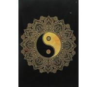 Arazzo poster indiano Mandala Yin Yang Home Deco nero giallo decorazione arte...