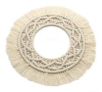 Arazzo rotondo in tessuto, stile nordico, fatto a mano, da appendere alla parete, per camera da letto, soggiorno, bohémien, macramè, decorazione per la casa circolare (Z150E)