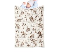 Arazzo Rustico Accogliente Biancheria Da Vintage - Coperta Per Con Cavallo Da Cowboy, Roba Occidentale Per Bambini, Per Vivere Viaggi Agriturismo Spiaggia Panchina Da Campeggio Auto Picn