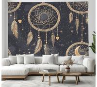 Arazzo Tema fantasy, 100x150cmCacciatore di sogni, psichedelico, da appendere alla parete, per camera da letto estetica grigio chiaro